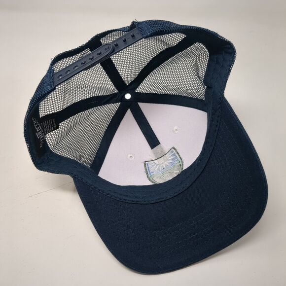The Authentic T-Shirt Company Snapback Trucker Hat Blue OSFA Adjustable Meshback - Picture 6 of 8